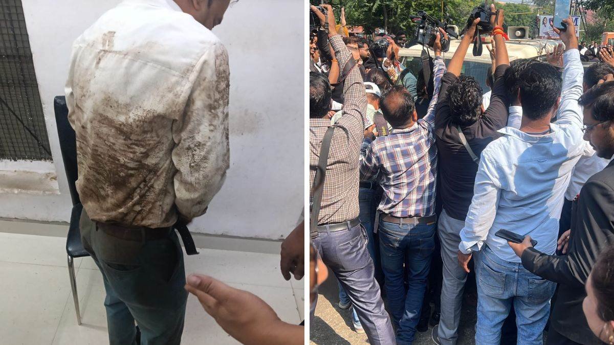 एडवोकेट से मारपीट केस में FIR की मांग करते वकील