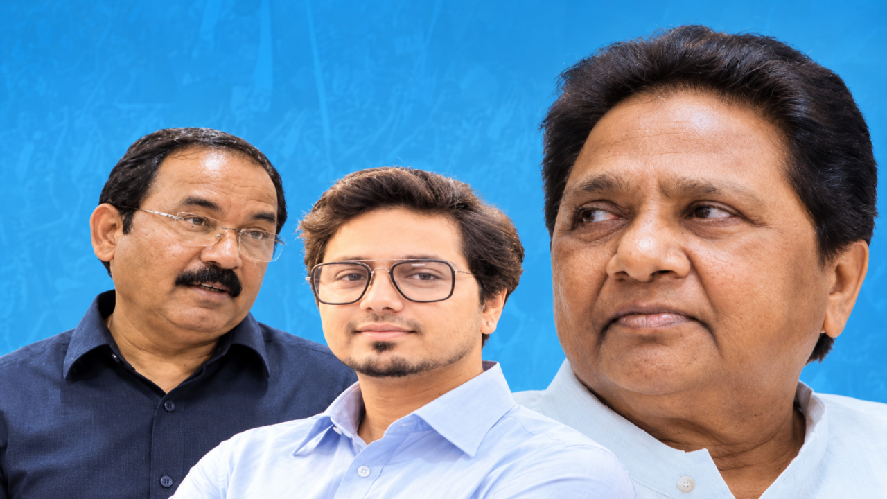 मायावती और आकाश आनंद की तस्वीर